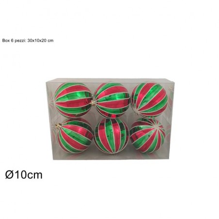 PALLE 8CM 8PZ BICOLORE ROSSO VERDE EAN 8053482293578 INGROSSO PALLINE DI NATALE E PUNTALI