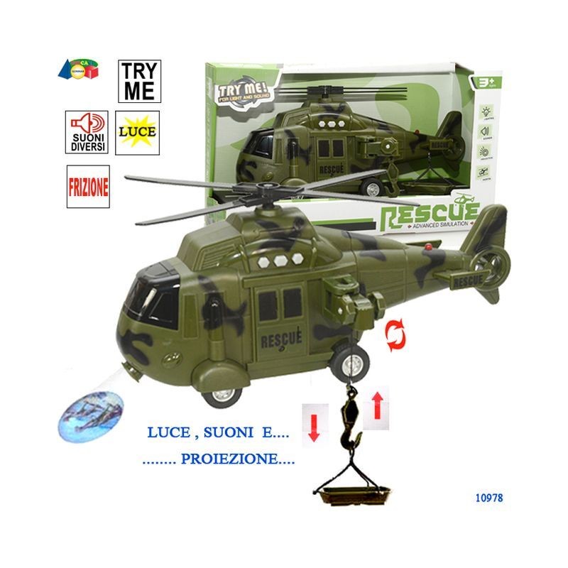 CONF. ELICOTTERO FRIZ. LUCE,SUON,PROIEZ. EAN 8034094806783 INGROSSO MODELLINI AUTO LUCI E SUONI
