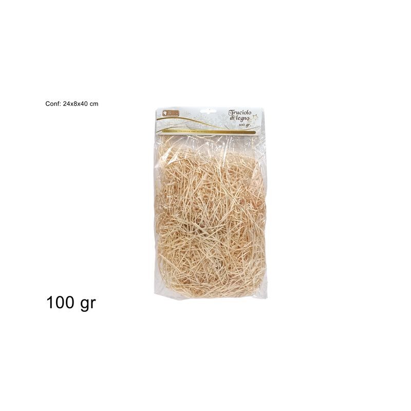 TRUCIOLO LEGNO 100GRAMMI EAN 8033113614934 INGROSSO ARTICOLI DECORAZIONI NATALIZIE