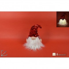 GNOMO SED C/CAP PAIL ROSSO C/LUCI 18CM ARTICOLI DI NATALE EAN 8053482046815 INGROSSO PUPAZZI E GNOMI NATALIZI