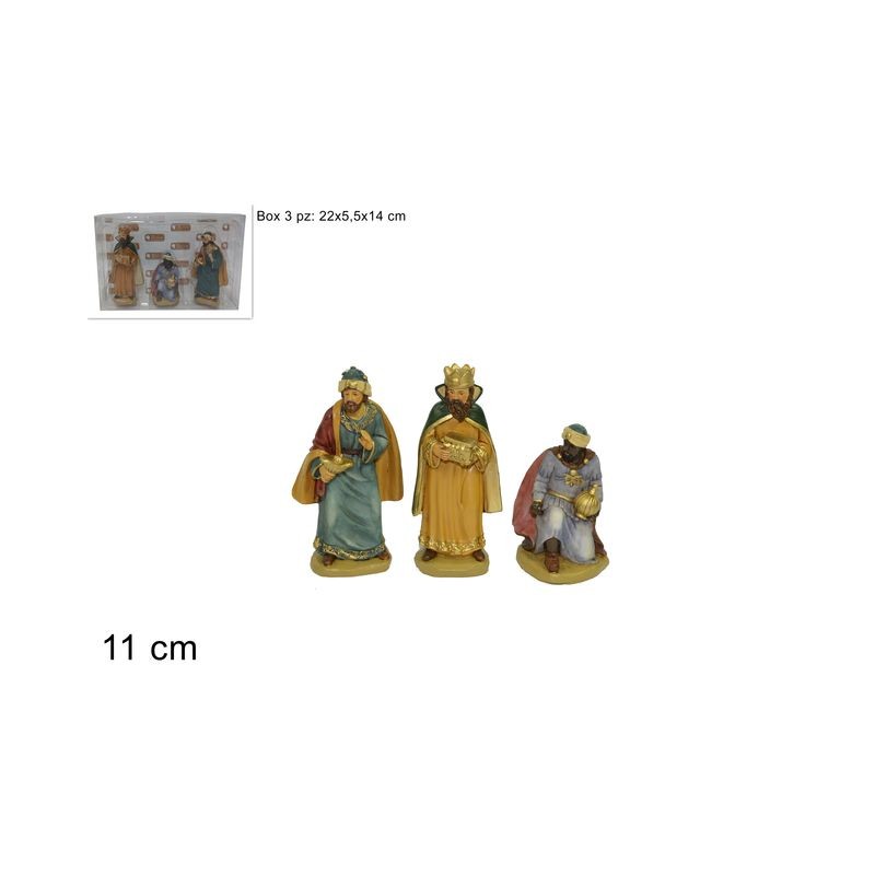 RE MAGI 11CM SET 3PZ IN BOX PVC EAN 8033113528644 INGROSSO PERSONAGGI PER IL PRESEPE E ANIMALI
