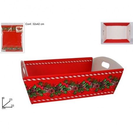 VASSOIO CARTONCINO 33 X 23 X 9CM 2 ASS N ARTICOLI DI NATALE EAN 8033113865374 INGROSSO VASSOI NATALIZI