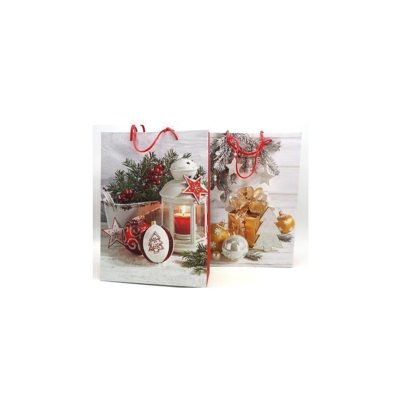 BORSA CARTA H.34X25X8,5CM NAT C/GLITTER EAN 8021029283825 INGROSSO SACCHETTI E SHOPPER NATALIZI
