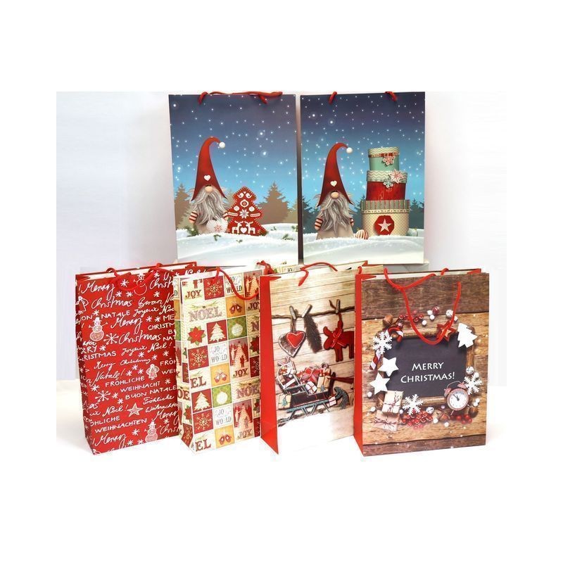 BORSA CARTA H.56X42X14CM NATALE C/BRILL EAN 8021029793720 INGROSSO SACCHETTI E SHOPPER NATALIZI