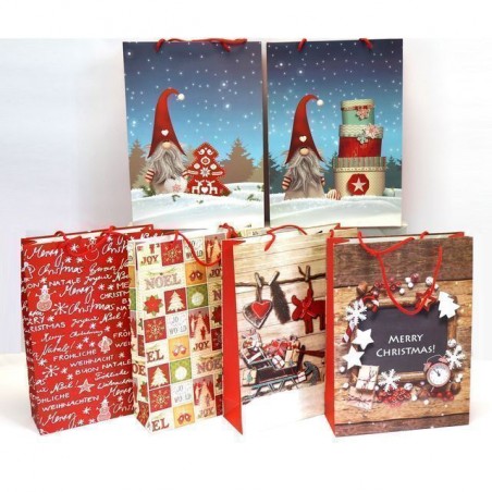 BORSA CARTA H.56X42X14CM NATALE C/BRILL EAN 8021029793720 INGROSSO SACCHETTI E SHOPPER NATALIZI