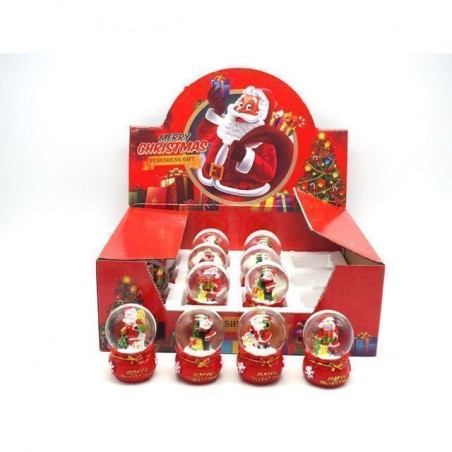 PALLA VETRO C/BABBO NAT C/ACQUA+NEVE H.6 EAN 8021029740311 INGROSSO OGGETTISTICA NATALIZIA