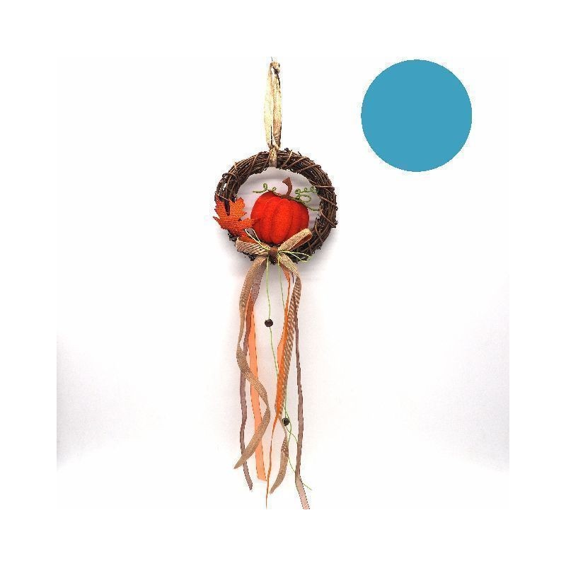 CORONCINA RAMI C/ZUCCA PANNO C/PEND.JUTA EAN 8021029114549 INGROSSO CAPPELLI E CERCHIETTI HALLOWEEN