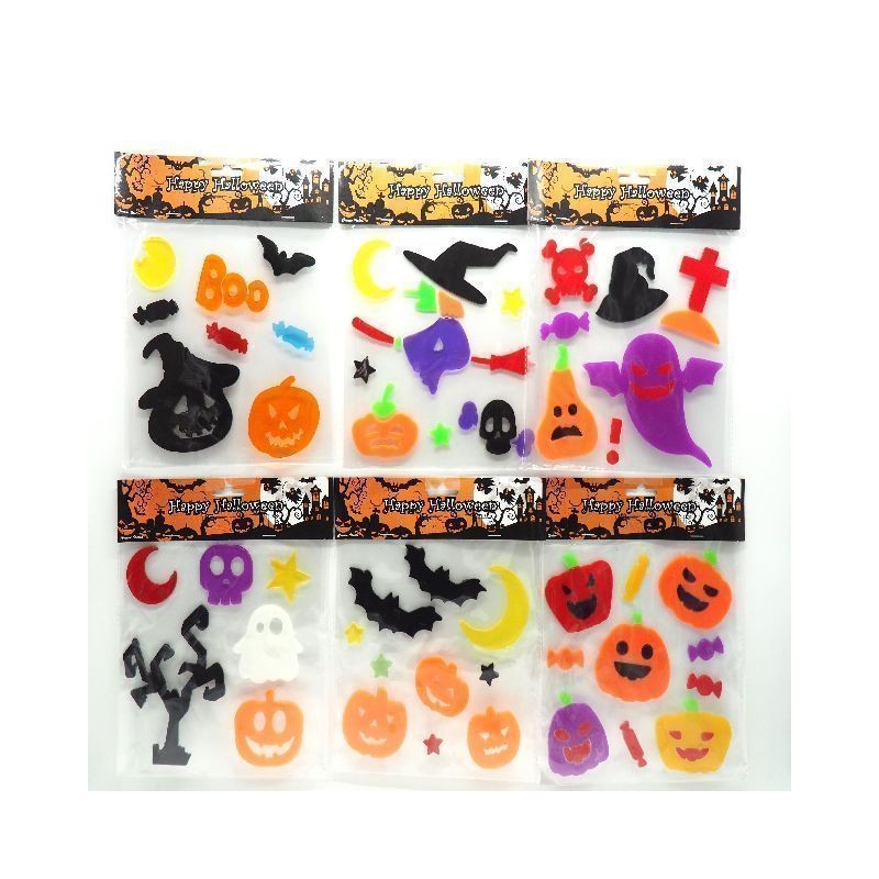APPLICAZIONI GEL DEC. HALLOWEEN 6ASS BL. EAN 8021029856043 INGROSSO DECORAZIONI HALLOWEEN