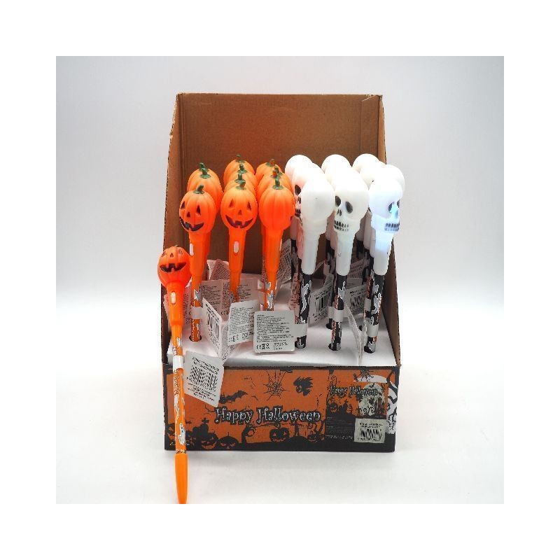 PENNA C/FACCIA C/LUCE 19,5CM ZUCCA-TESCH EAN 8021029762580 INGROSSO DECORAZIONI HALLOWEEN