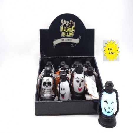 LANTERNA C/LUCE H.9,5X6,5X9CM 4AS HALLOW EAN 8021029817952 INGROSSO CANDELE HALLOWEEN