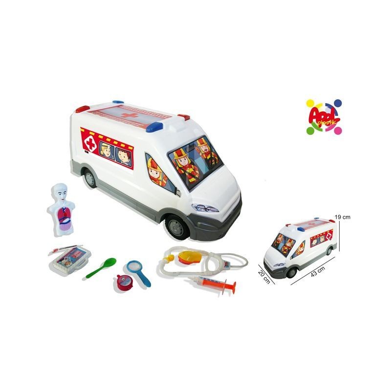 AMBULANZA IN PLASTICA CON KIT MEDICO EAN 8010380115104 INGROSSO GIOCATTOLI PER EDICOLA