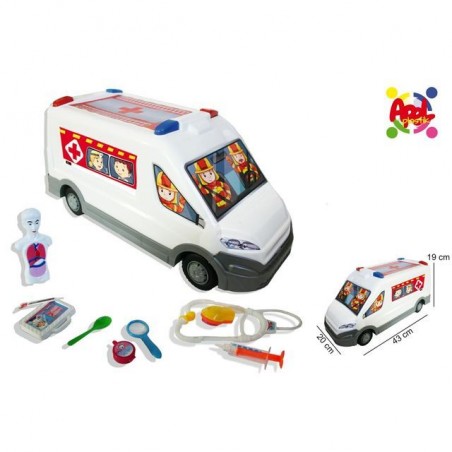 AMBULANZA IN PLASTICA CON KIT MEDICO EAN 8010380115104 INGROSSO GIOCATTOLI PER EDICOLA
