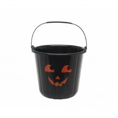 SECCHIELLO ZUCCA CM.16X18 NERO HALLOWEEN EAN 8422259749042 INGROSSO ZUCCHE HALLOWEEN E PORTA DOLCETTI