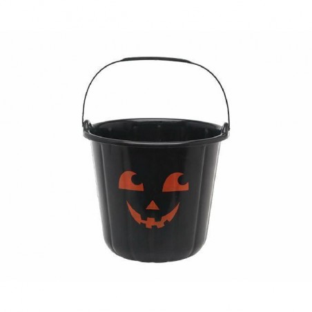 SECCHIELLO ZUCCA CM.16X18 NERO EAN 8422259749042 INGROSSO ZUCCHE HALLOWEEN E PORTA DOLCETTI
