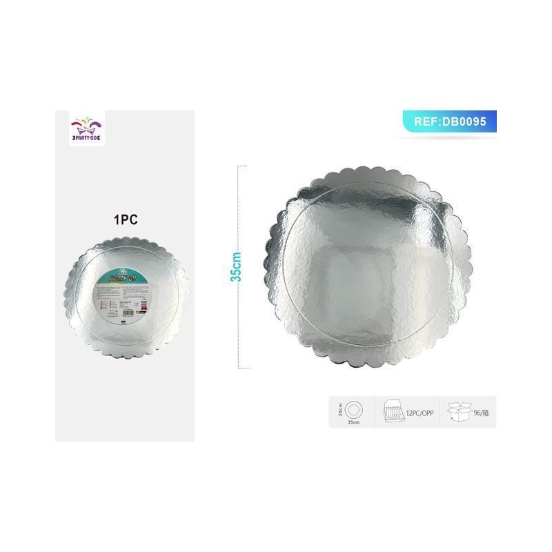 SOTTOTORTA ARGENTATO D.35 EAN 8058617570951 INGROSSO VASSOI E DISCHI