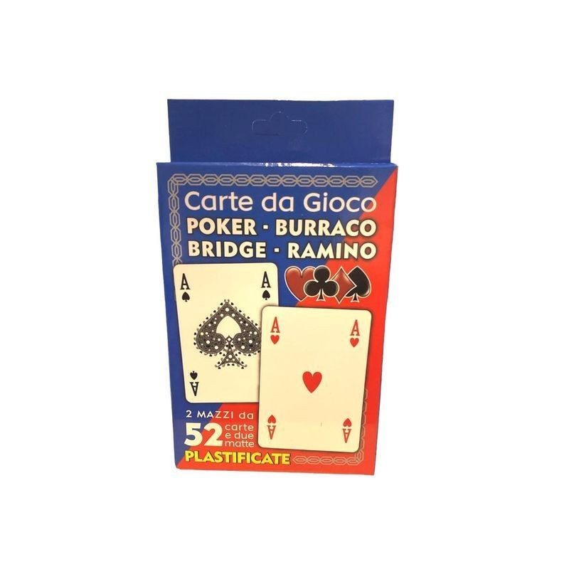 SET 2 CARTE DA POKER BLU E ROSSE EAN 8023650033091 INGROSSO CARTE DA GIOCO