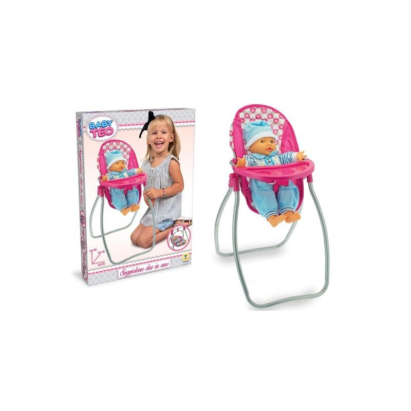 SEGGIOLONE IN METALLO 2 IN 1 EAN 8017967741282 INGROSSO ACCESSORI PER BAMBOLE