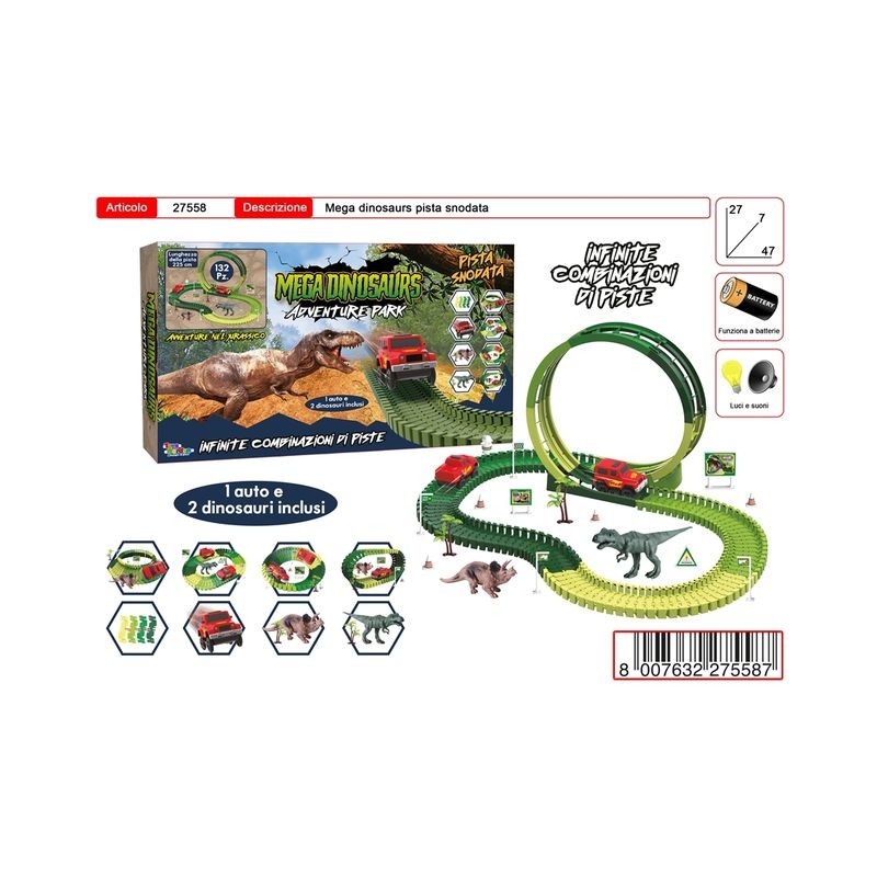 MEGA DINOSAURS ADVENTURE PARK EAN 8007632275587 INGROSSO GIOCATTOLI IN SCATOLA