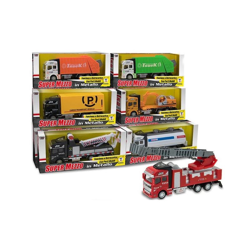 MEZZI DA LAVORO 6 MDL. ASS EAN 8017967657347 INGROSSO MODELLINI AUTO A FRIZIONE