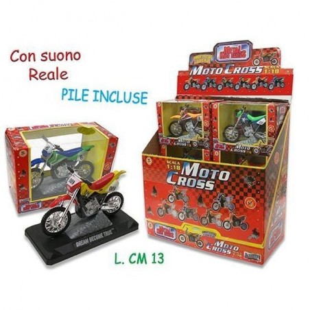 MOTO CROSS IN METALLO C/SUONO ASS EAN 8017967609964 INGROSSO MODELLINI AUTO LUCI E SUONI
