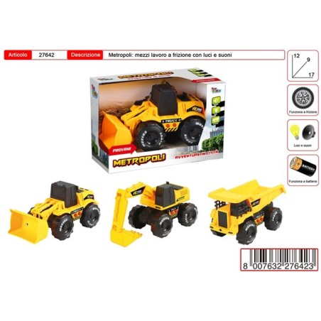 METROPOLI MEZZI CANTIERE EAN 8007632276423 INGROSSO MODELLINI AUTO LUCI E SUONI