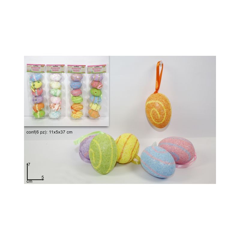 OVETTI OASQUALI IN BUSTA 6PZ 4ASS EAN 8033113178467 INGROSSO DECORAZIONI PER PASQUA