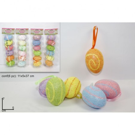 OVETTI OASQUALI IN BUSTA 6PZ 4ASS EAN 8033113178467 INGROSSO DECORAZIONI PER PASQUA