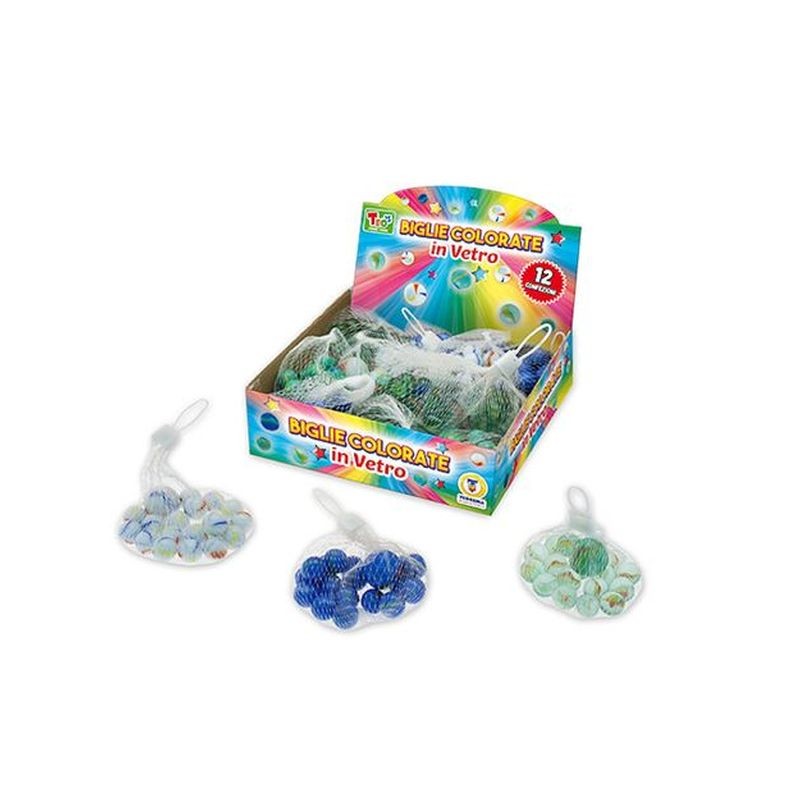 BIGLIE IN VETRO 1X25MM 18X16MM IN RETE EAN 8017967636205 INGROSSO GIOCHI MARE