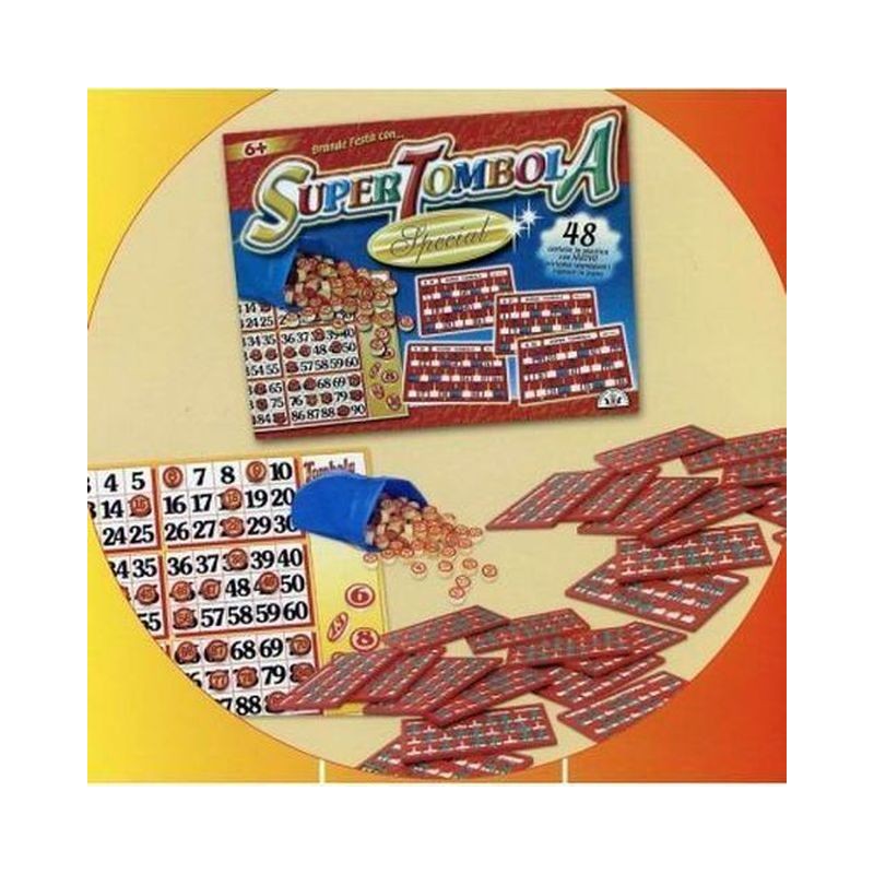 TOMBOLA SPECIAL 24 CARTELLE PLASTIFICATE EAN 8000888000927 INGROSSO GIOCHI DI SOCIETA