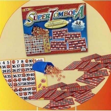TOMBOLA SPECIAL 24 CARTELLE PLASTIFICATE EAN 8000888000927 INGROSSO GIOCHI DI SOCIETA