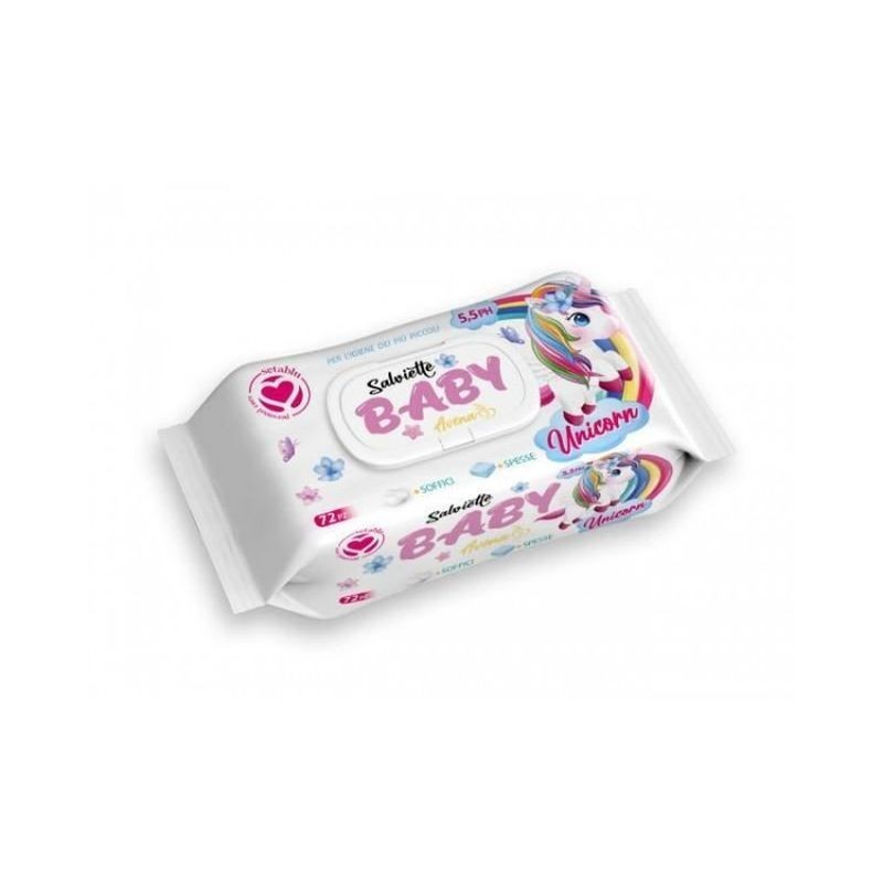 SALVIETTE BABY UNICORNO AVENA 72PZ EAN 8057502405613 INGROSSO SALVIETTE