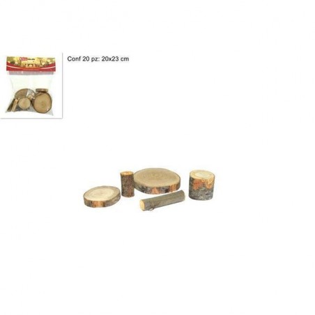 BUSTA 20 LEGNETTI ASSORTITI ART323 EAN 8053482088129 INGROSSO ACCESSORI PER IL PRESEPE