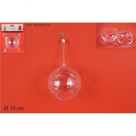 PALLA 10 CM TRASPARENTE DISCO DE1921 EAN 8053482104256 INGROSSO ARTICOLI DECORAZIONI NATALIZIE