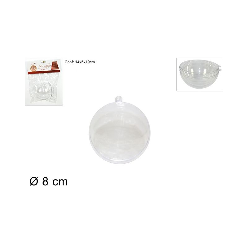 SFERA TRASPARENTE cm.8 EAN 8033113130359 INGROSSO ARTICOLI DECORAZIONI NATALIZIE