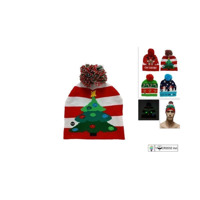 CAPPELLO LANA NATALIZIO CON LUCI ASS EAN 8053482202006 INGROSSO CAPPELLI NATALIZI