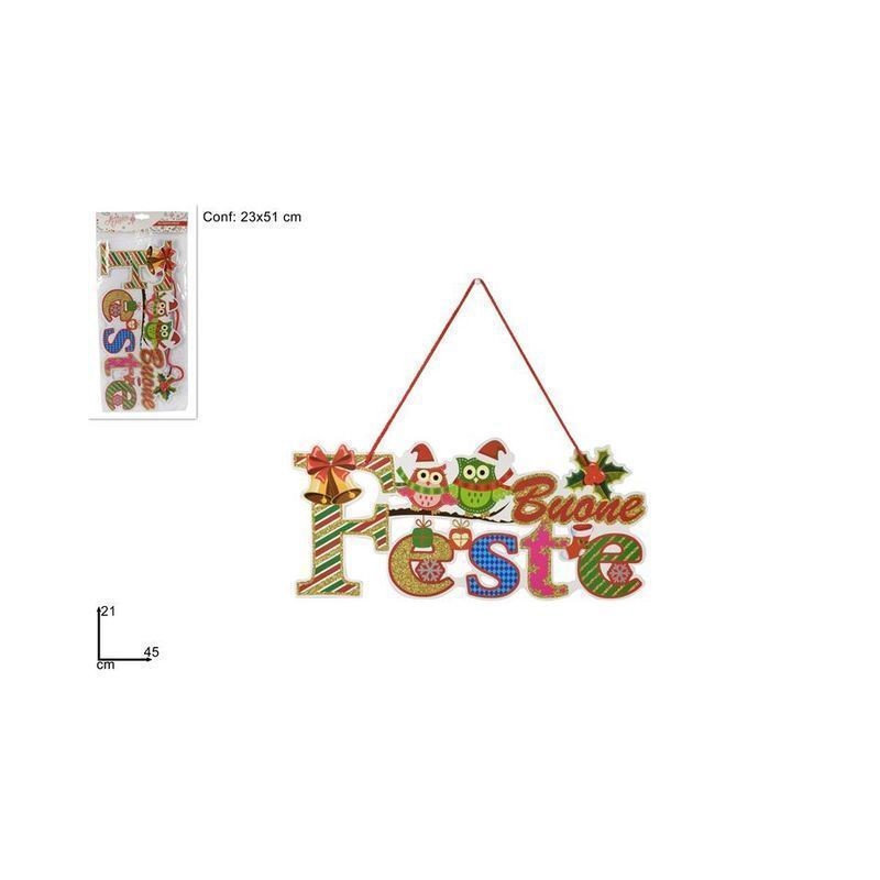 APPENDINO BUONE FESTE ART. MG-002 EAN 8033113652820 INGROSSO APPENDINI NATALIZI