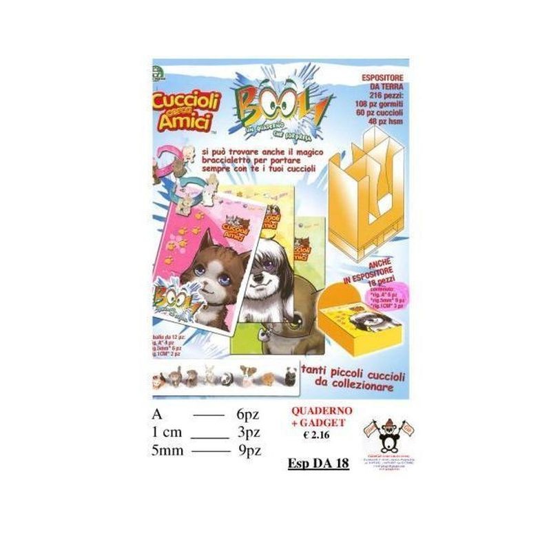 CUCCIOLI C.A. QUADERNI C/GADGET 18 EAN 8001444117639 INGROSSO GIOCATTOLI