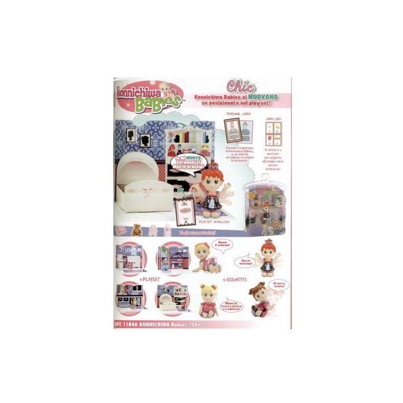 KONNICHIWA FRENCH CHIC BABIES BL.1 PZ. 14X4.5X18CM EAN 8005163118465 INGROSSO GIOCATTOLI