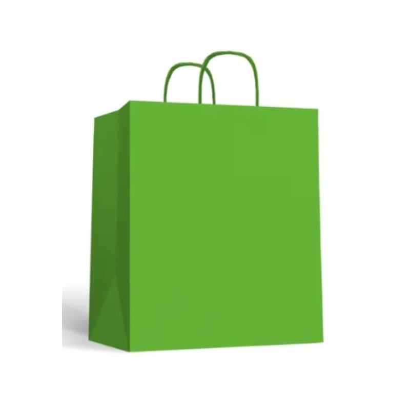 SHOPPER CARTA 46X49 VERDE C.25 EAN 80000408 INGROSSO SACCHETTI E SHOPPER REGALO