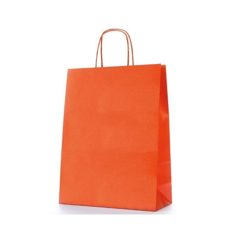 SHOPPER CARTA 24X31 ARANCIO C.25 EAN 8010598629233 INGROSSO SACCHETTI E SHOPPER REGALO