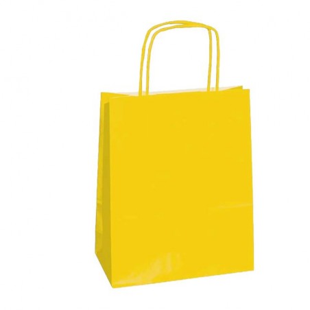 SHOPPER CARTA 46X49 GIALLO C.25 EAN 80000406 INGROSSO SACCHETTI E SHOPPER REGALO