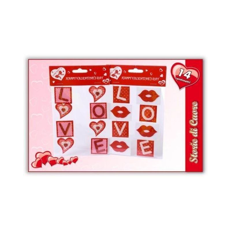 SET 8 ADESIVI ASS. S.VALENTINO EAN 8032732078189 INGROSSO GIOCATTOLI