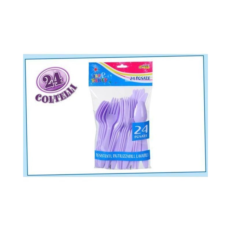 COLTELLO PL. PZ.24 LILLA EAN 8032732091485 INGROSSO POSATE PER PARTY