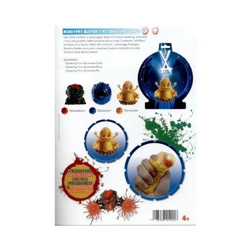 VIRUS ATTACK SQUEEZING SINGOLO H.8CM 20X23CM EAN 8027638019916 INGROSSO GIOCATTOLI