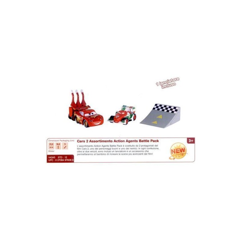 CARS 2 ACTION AGENTS BATTLE PACK ASS. +3 EAN 0746775010843 INGROSSO GIOCATTOLI