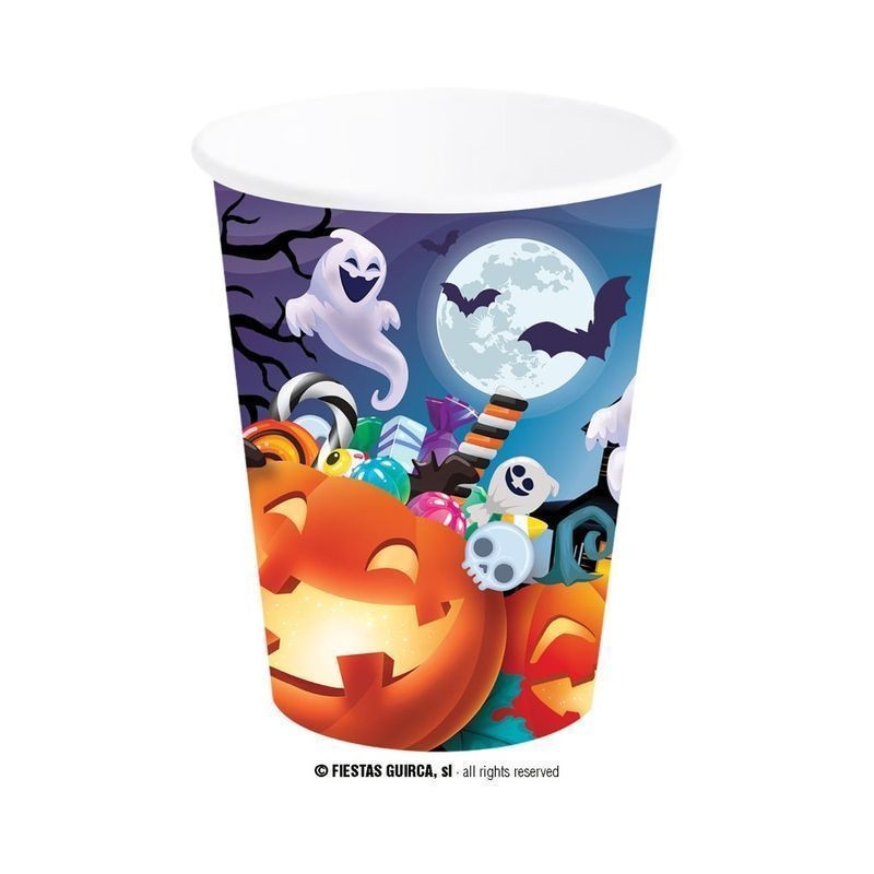 BICCHIERI ZUCCHE 240 ML PZ.6 EAN 8434077247662 INGROSSO ACCESSORI HALLOWEEN TAVOLA