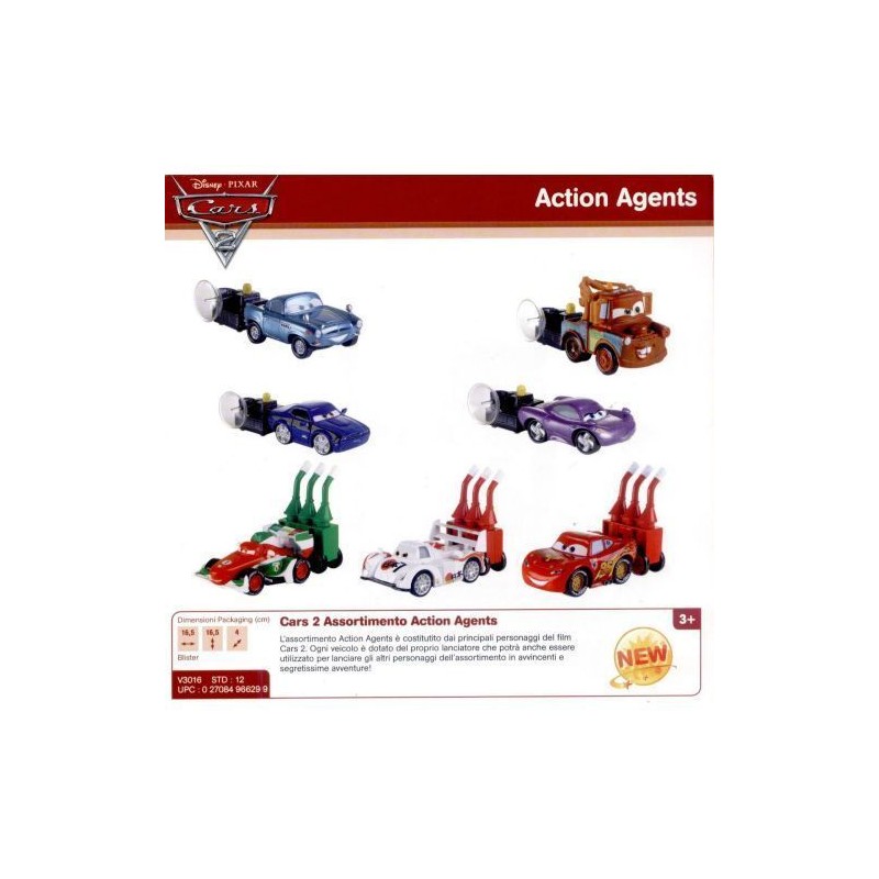 CARS 2 ACTION AGENTS ASS. 15X15CM +3ANNI EAN 0027084966343 INGROSSO GIOCATTOLI