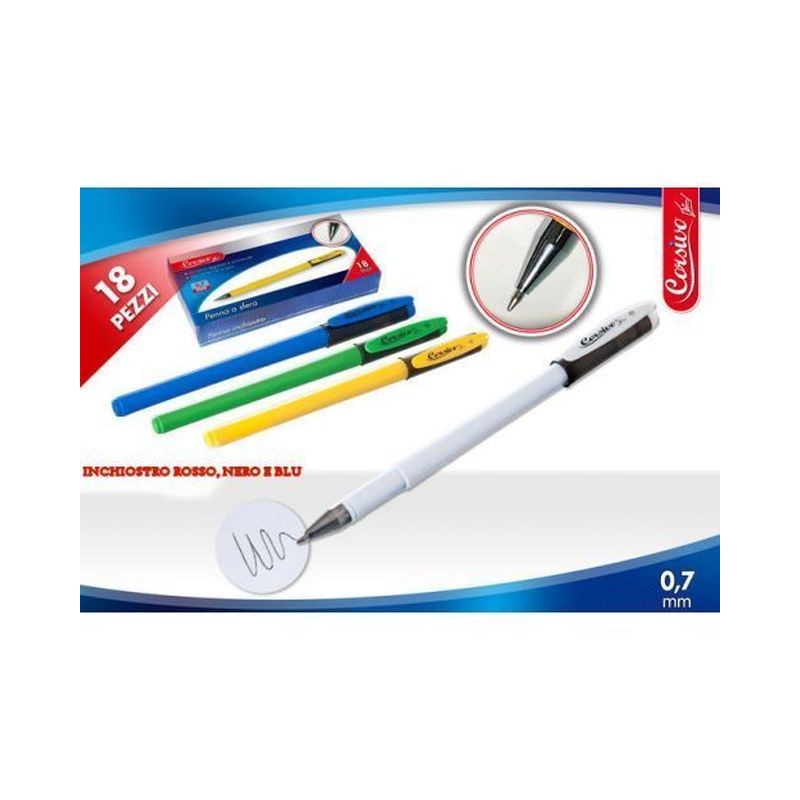 SET 18 PENNE A SFERA 0,7mm 4 COL. EAN 8032732108466 INGROSSO GIOCATTOLI