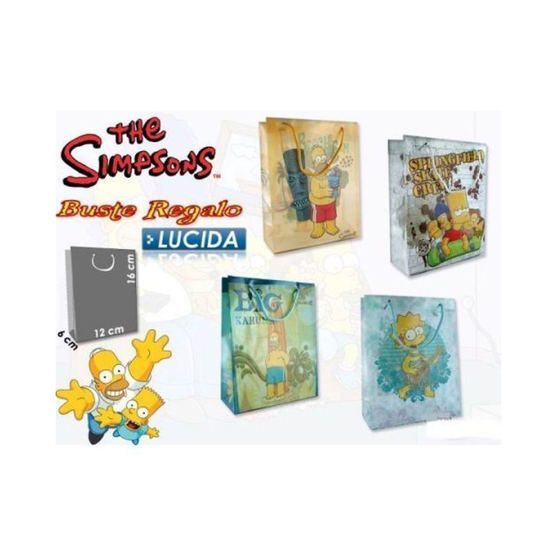 BUSTA REGALO SIMPSON 16x12x6 EAN 8010879005671 INGROSSO SACCHETTI E SHOPPER REGALO