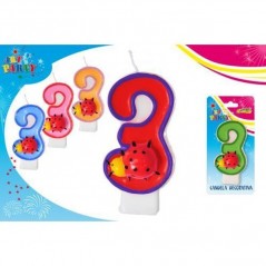 INGROSSO FESTA E PARTY CANDELA C/COCCINELLA N.3 8032732163687 INGROSSO ARTICOLI PER FESTE CANDELE COMPLEANNO